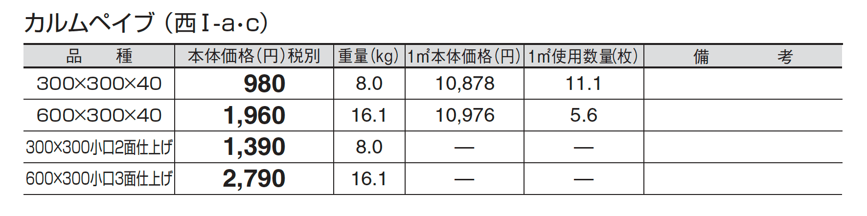 カルムペイブ_価格_3