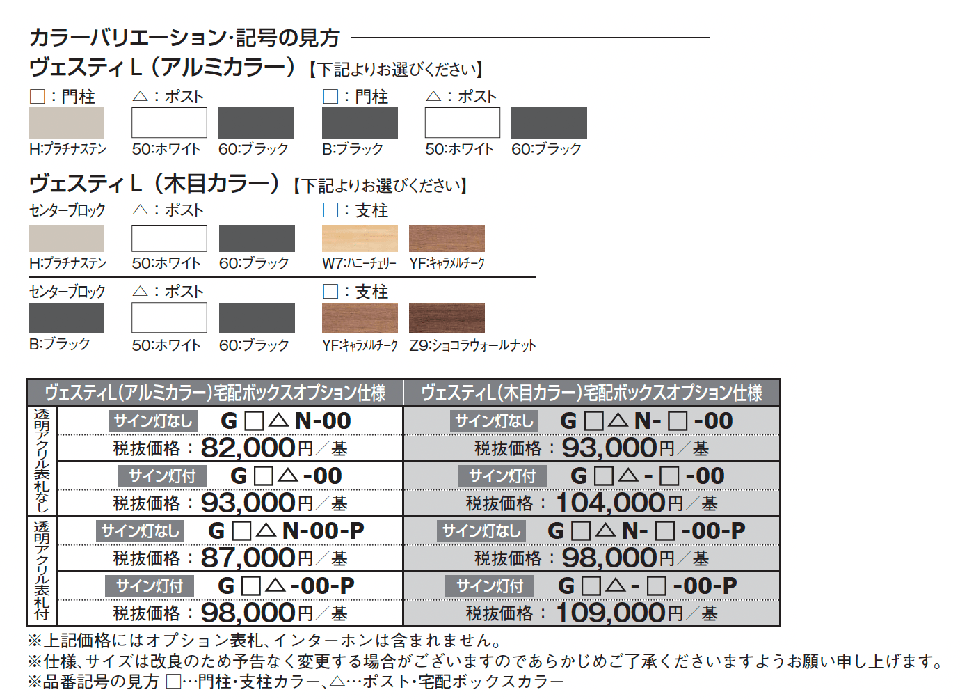 宅配ボックスオプション仕様 ヴェスティL【2024年版】_価格_1