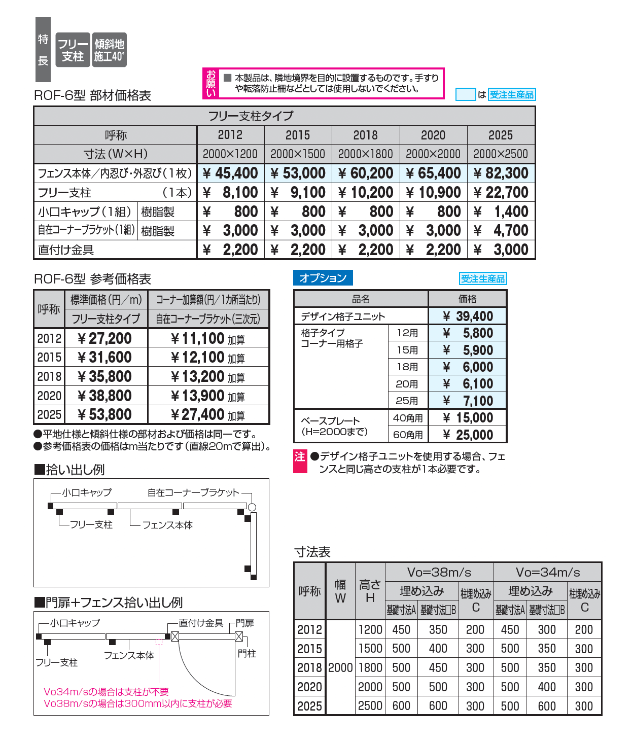 フレラインフォルテ6型 忍び返しタイプ 格子タイプ_価格_1