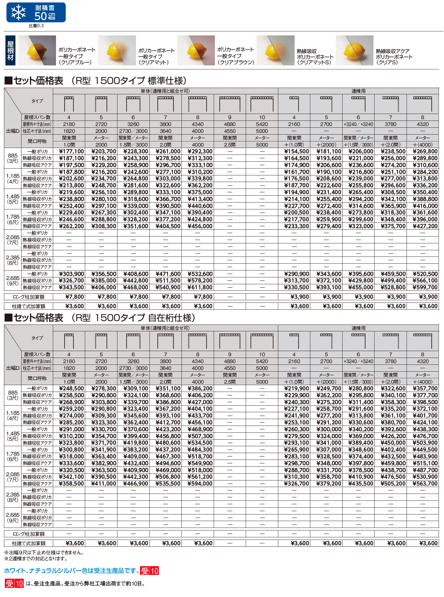 テラスVS R型 ビューステージ/Hスタイル屋根タイプ_価格_2