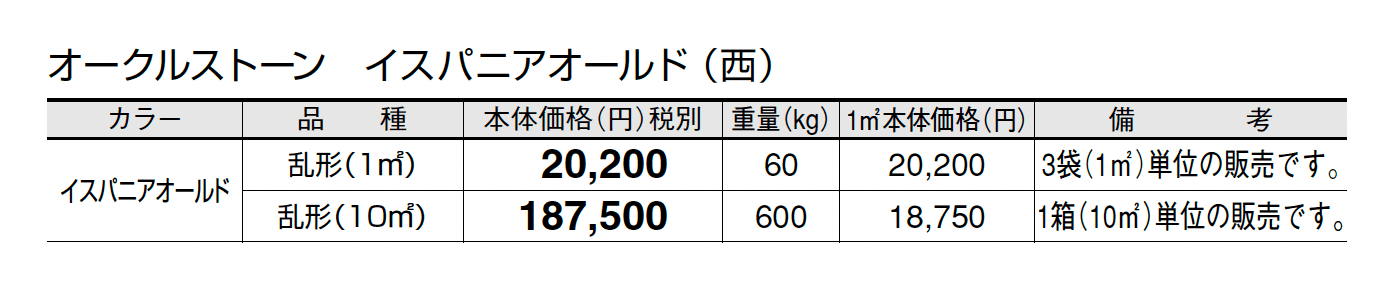オークルストーン イスパニアオールド_価格_3