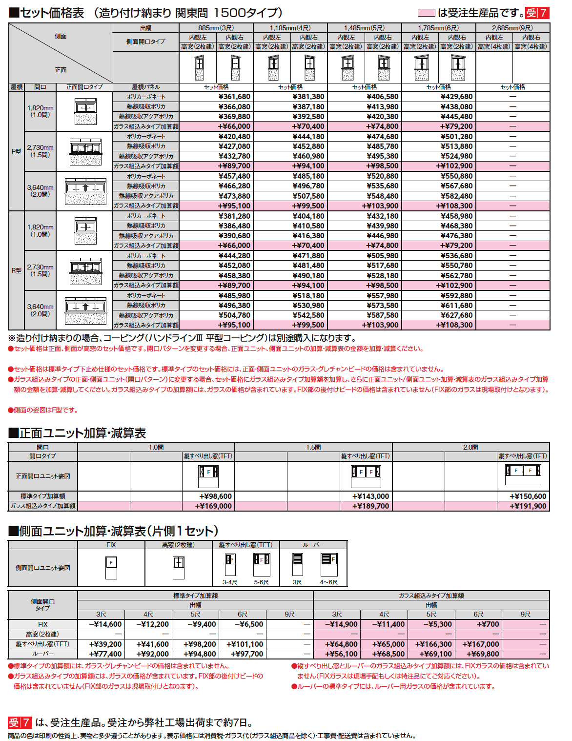 サニージュ R型 造り付け納まり 関東間【2024年版】_価格_2