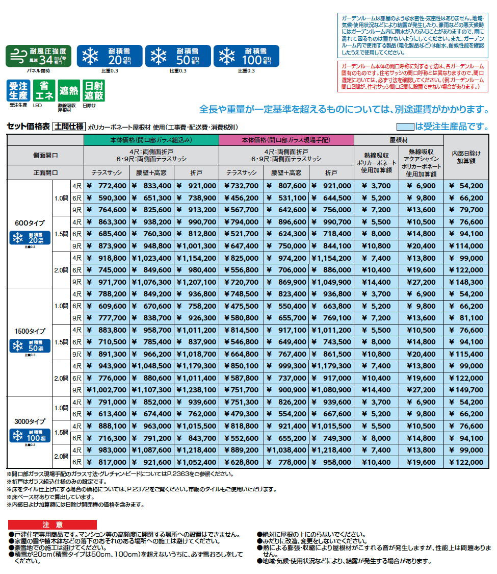 ガーデンルームGF 土間仕様_価格_1