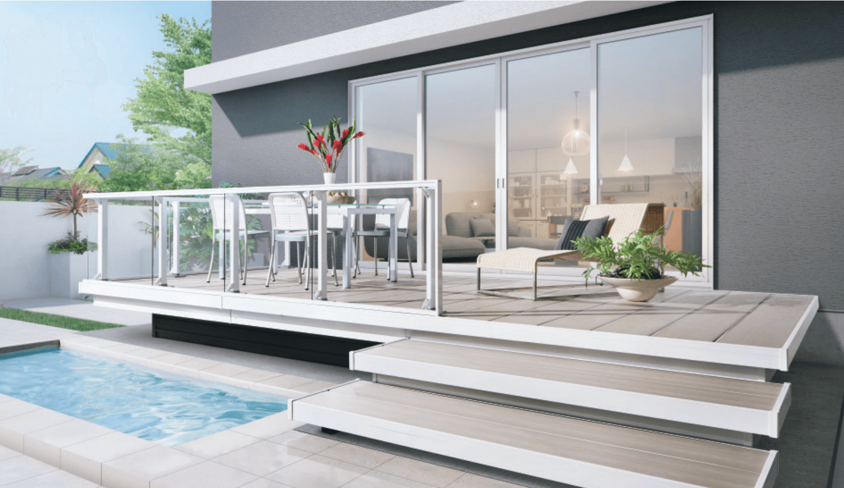 三協アルミの「ラステラ (クリアフェンス〈ガラス〉 フェンス)」