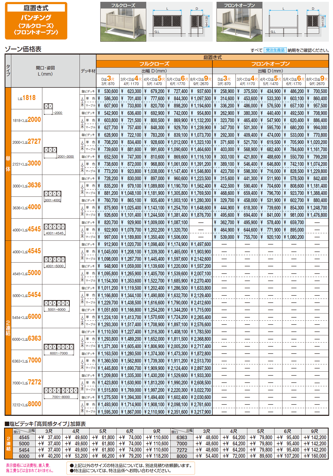 オルネ特注品(庭置き式 パンチング〈フロントオープン〉)【2024年版】_価格_1