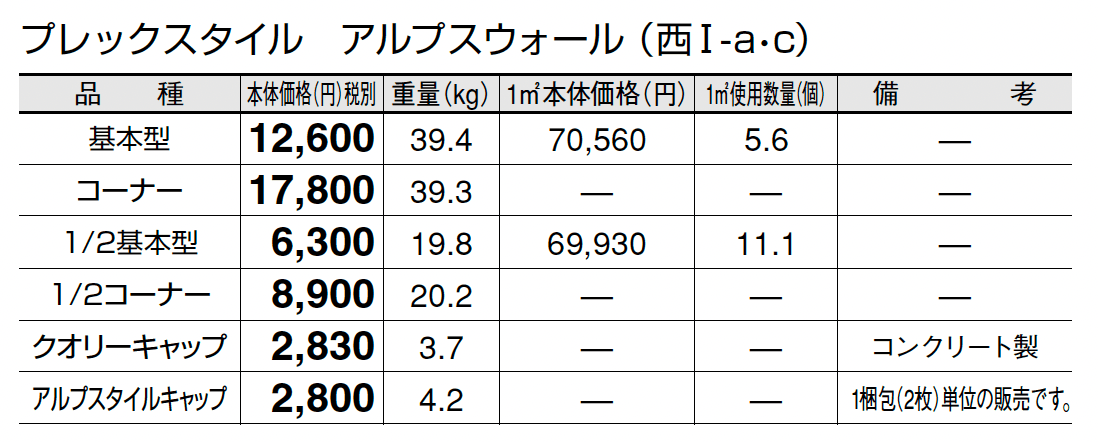 プレックスタイル アルプスウォール_価格_3