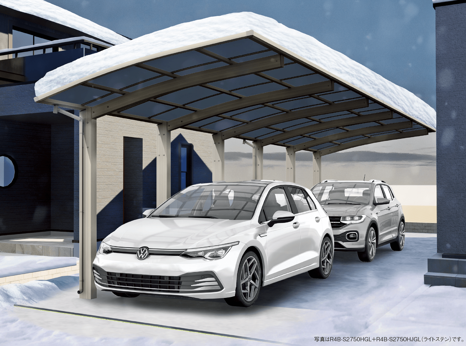 大仙の「リアルポートⅣ レギュラーストロングタイプ カーポート:奥行連棟(2台用)」