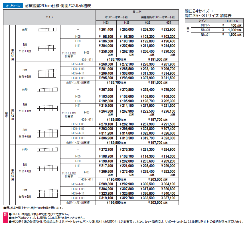 スカイリード 片側支持タイプ(側面パネル)【2024年版】_価格_1
