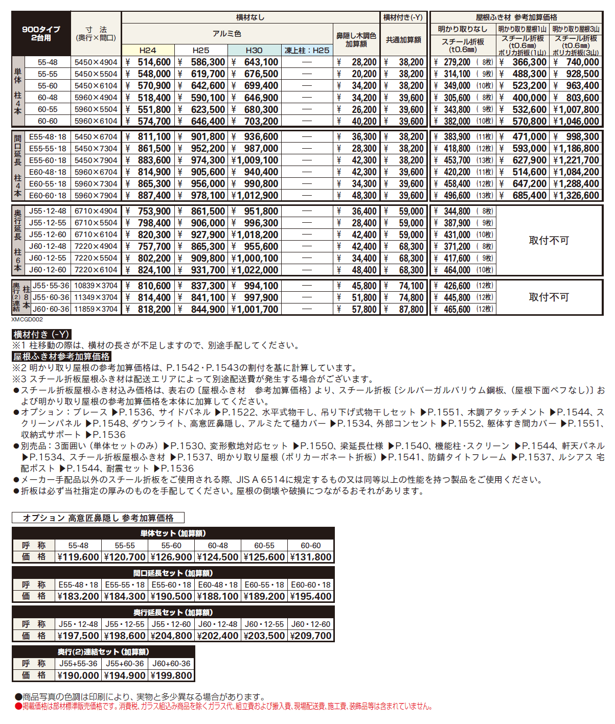 ジーポートPro 900タイプ 2台用(単体・奥行延長・間口延長・奥行(2)連結)【2024年版】_価格_1