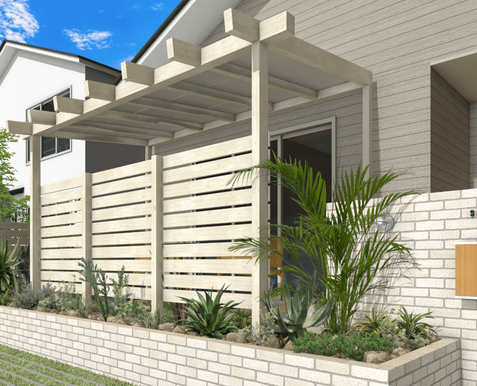 タカショーの「ポーチガーデン®︎ J/EUポーチ®︎(壁寄せタイプ)」