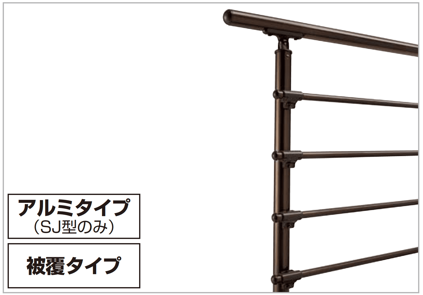 四国化成の「手すり セイフティビーム SU型Φ34mm / SJ型Φ38mm ビーム仕様・ビーム4段」