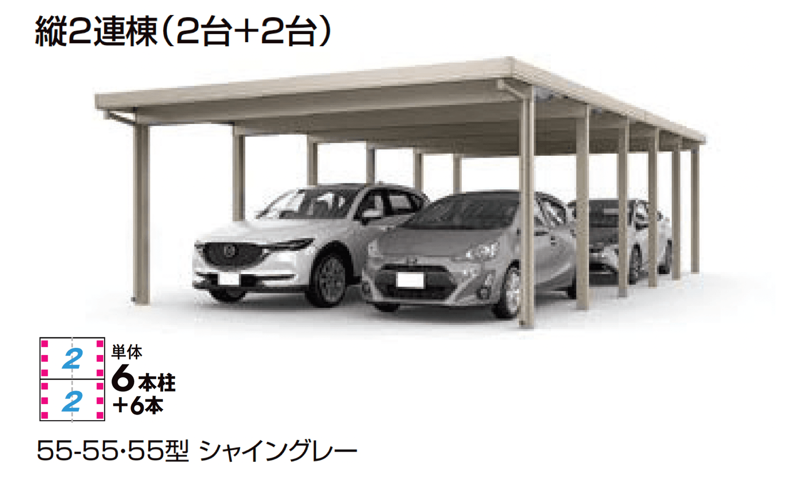 LIXILの「カーポートST 3000タイプ 4台用」のサブ画像1