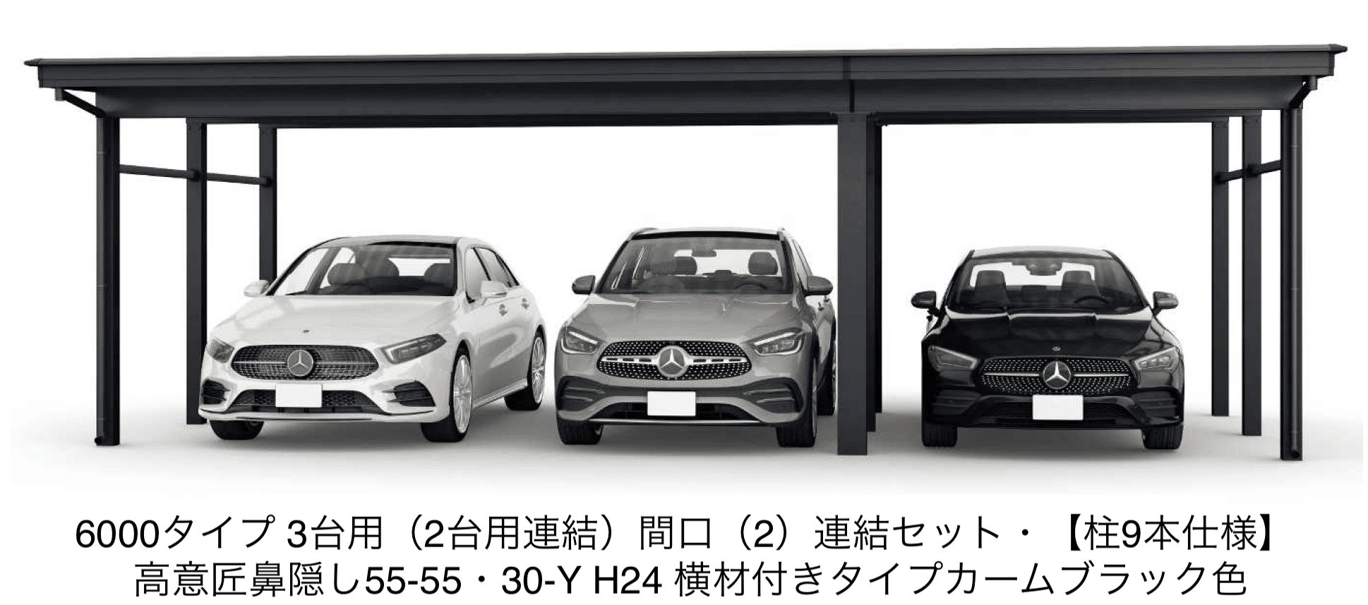 YKK APの「ジーポートPro/Pro G 6000タイプ 3台用 (間口連結)」