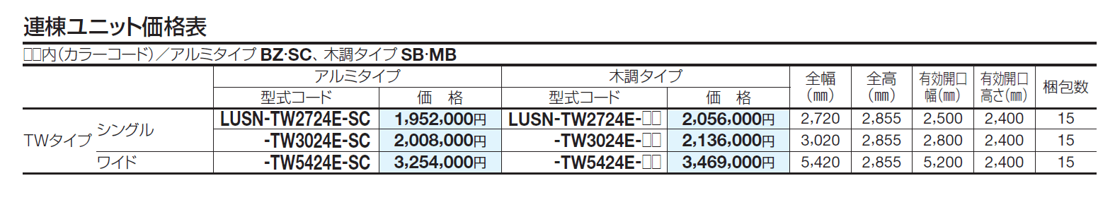 USファサードユニットシャッター TWタイプ(単独仕様)【2024年版】_価格_2