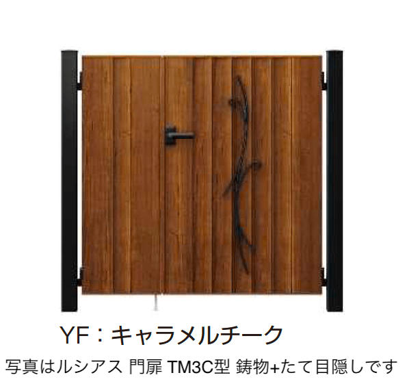 YKK APの「〔ポケットキーシステム〕電気錠付 ルシアス 門扉 TM3C型 鋳物+たて目隠し【2025年6月発売】」のサブ画像3