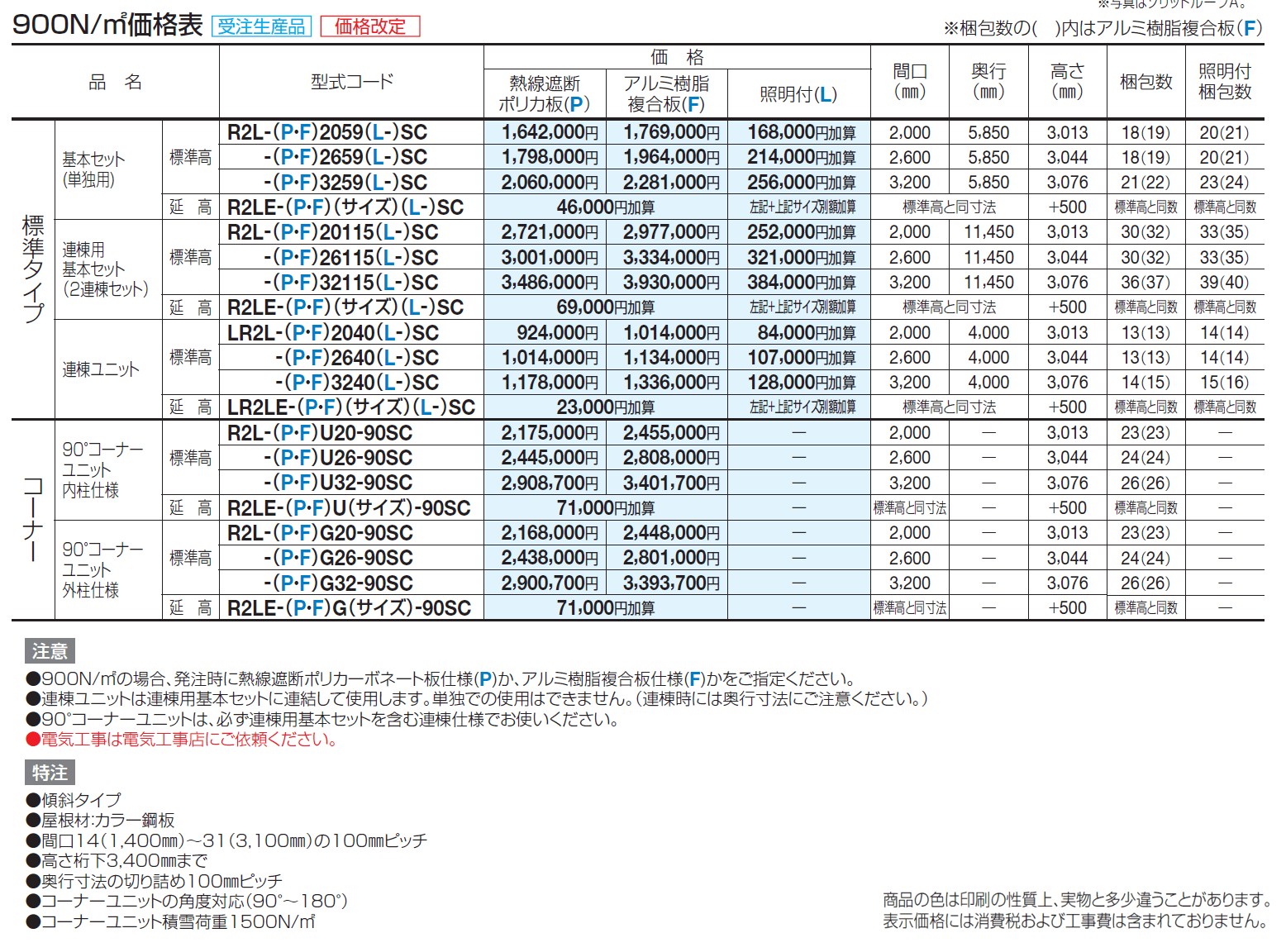 ライズルーフⅡ Lタイプ(900N/㎡)【2024年版】_価格_2