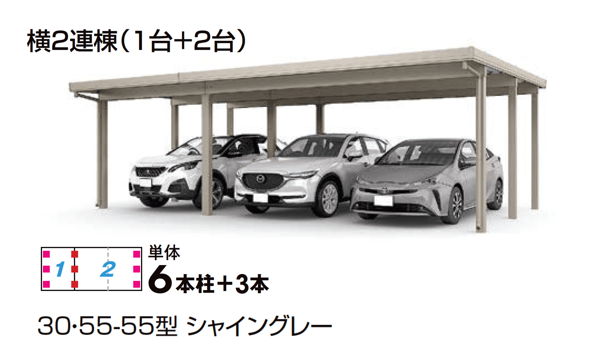 LIXILの「カーポートST 3000タイプ 3台用」のサブ画像7