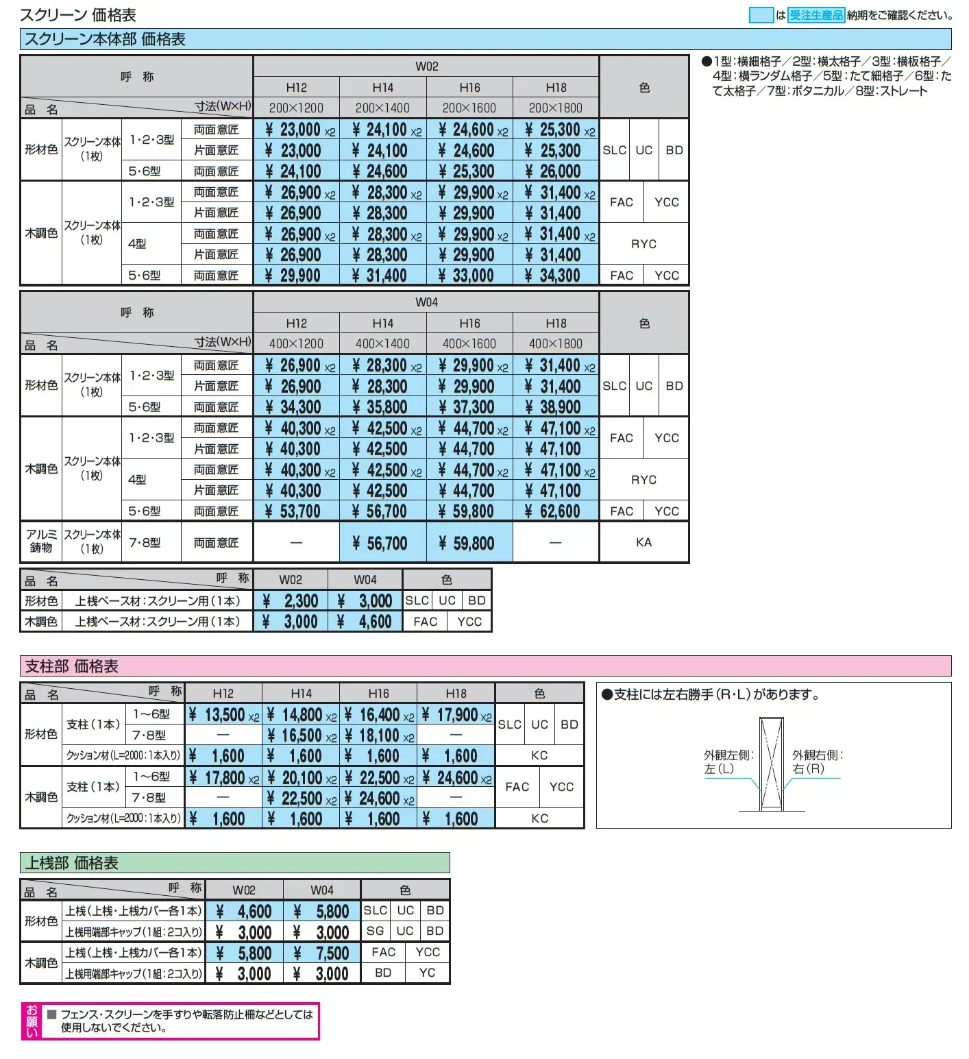 フィオーレ/スクリーン_価格_1