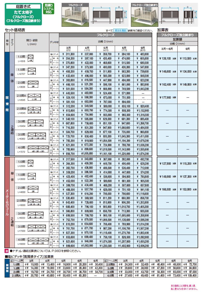 オルネ(庭置き式 たて太格子〈フルクローズ〉)【2024年版】_価格_1