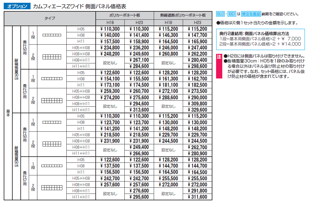 カムフィエースZワイド(側面パネル)【2024年版】_価格_1