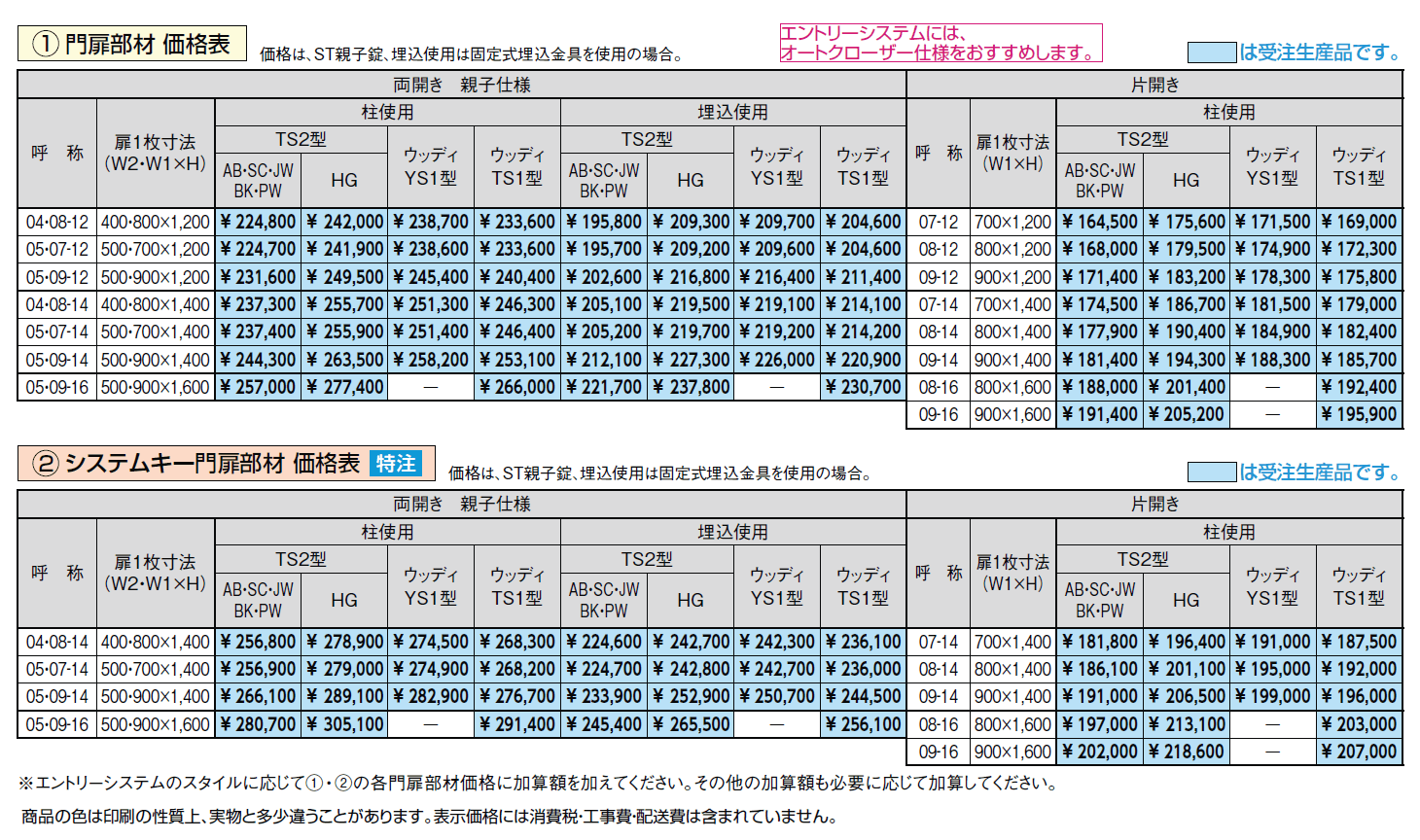 開き門扉AB エントリーシステム TS2型【2024年版】_価格_3