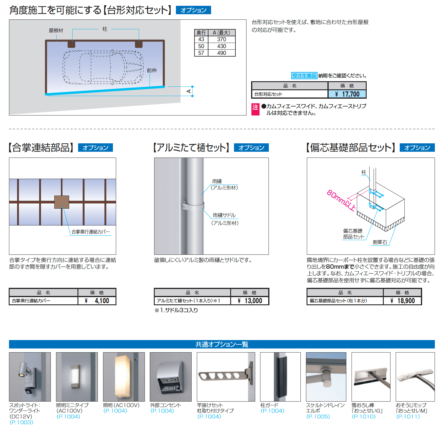カムフィエース(奥行連結・奥行延長)_価格_2
