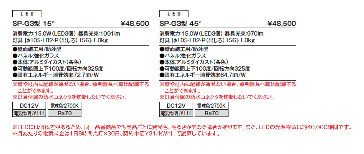 スポットライト SP-G3型_価格_1
