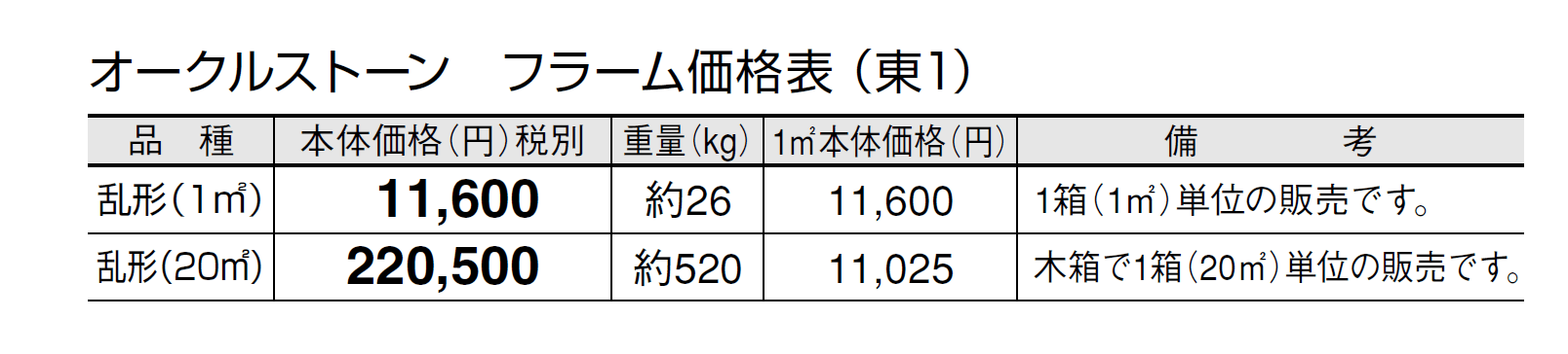 オークルストーン フラーム【2024年版】_価格_1