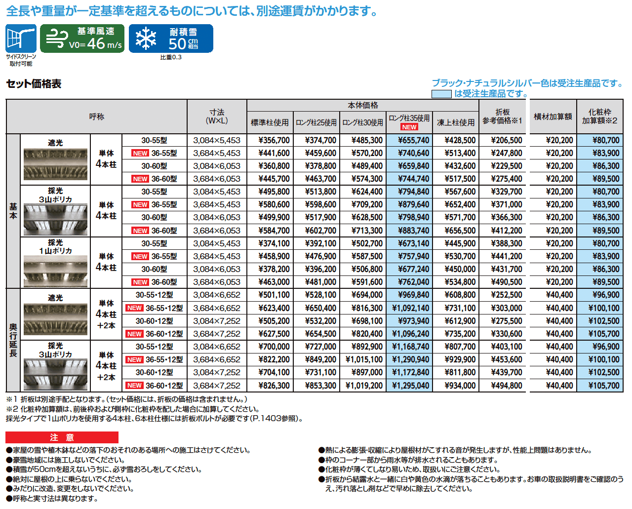 カーポートSW 1500タイプ 1台用_価格_1