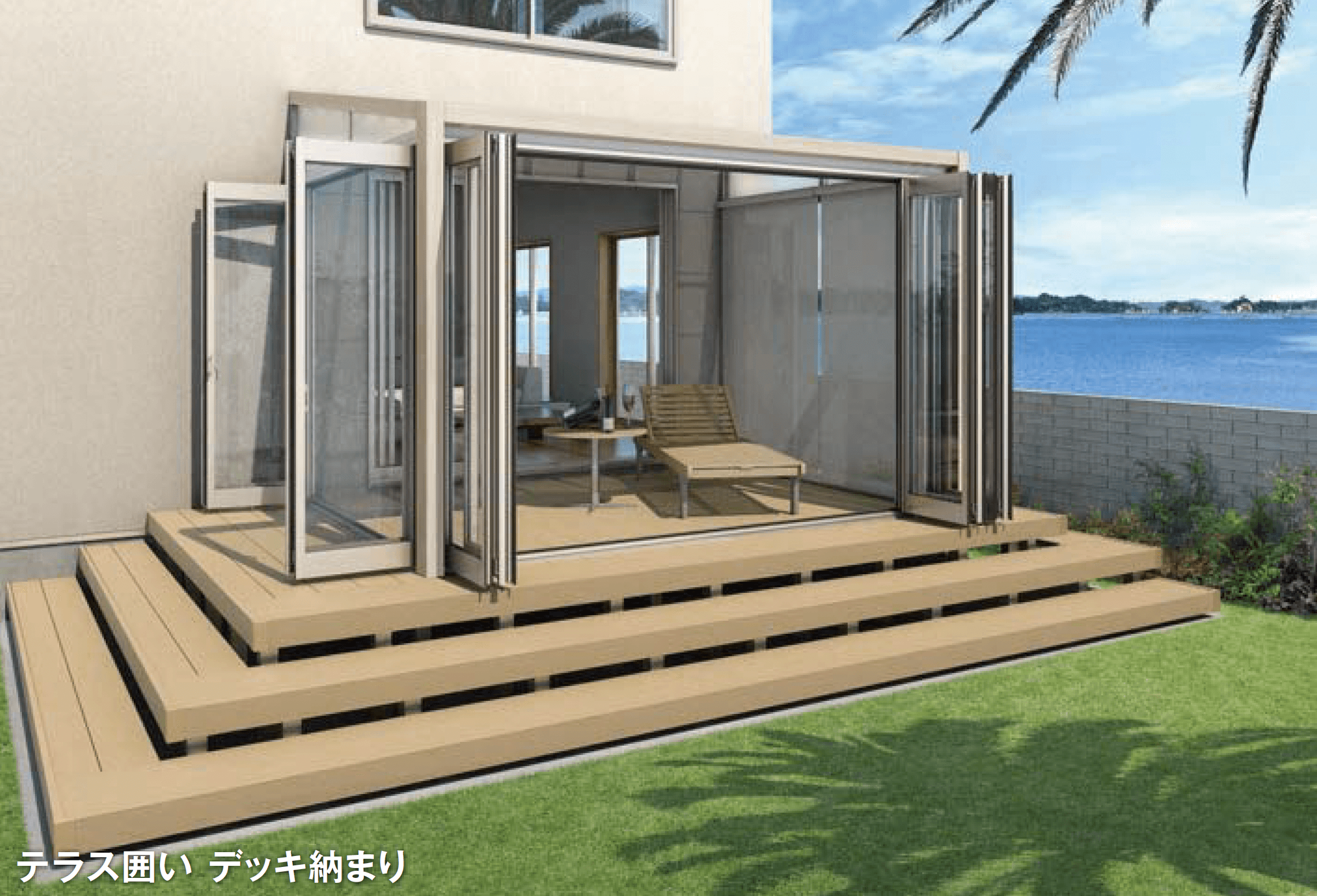 YKK APの「ソラリア テラス囲い 木調ガーデンルームタイプ デッキ納まり【2025年版】」のサブ画像1