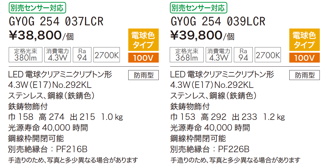 GYOG 254 037LCR/039LCR【2024年版】_価格_1