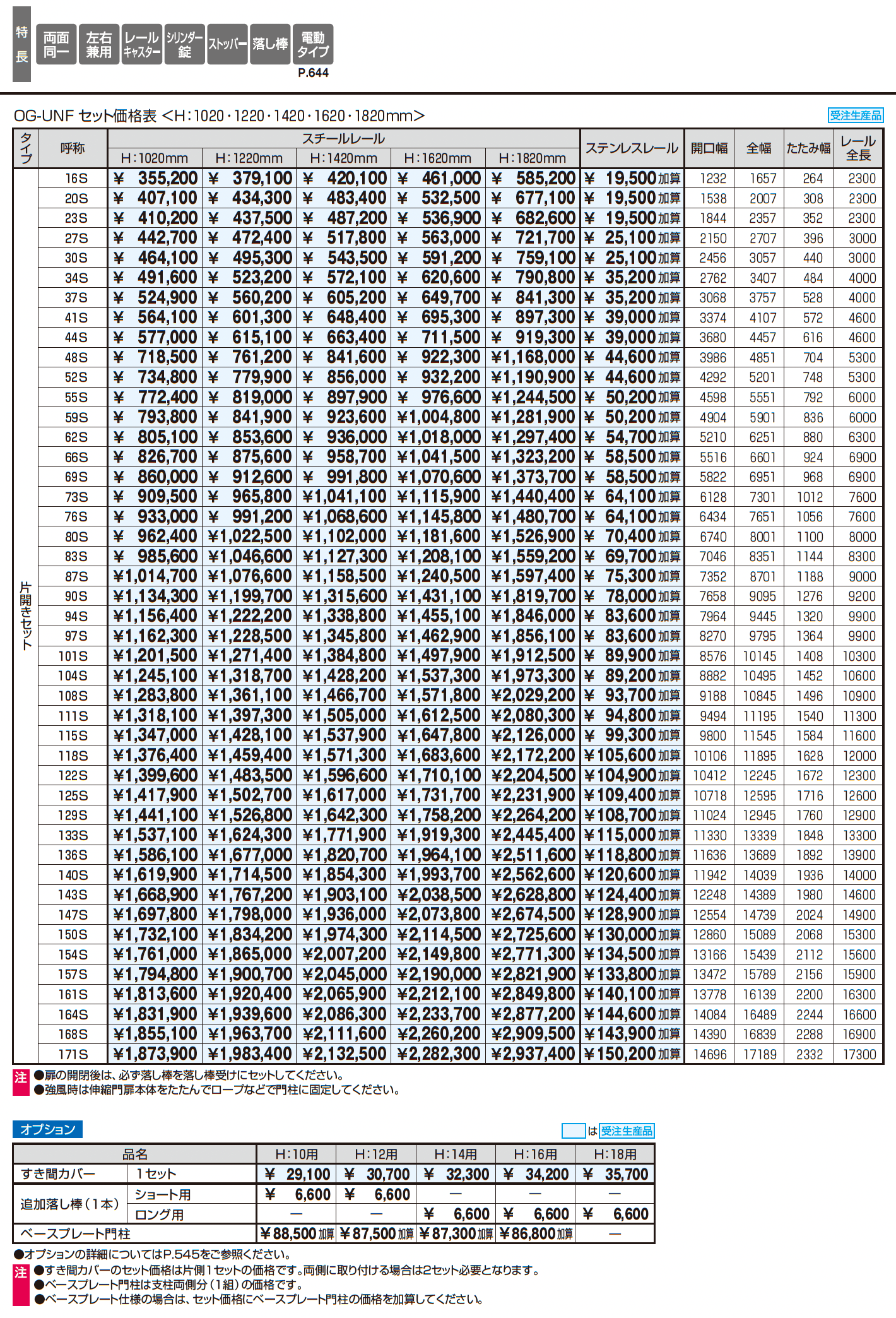 アルテンダUN型 フラットレールタイプ_価格_1