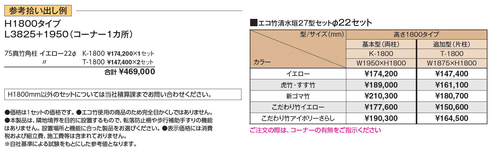 エコ竹 清水垣 27型セット【2024年版】_価格_1