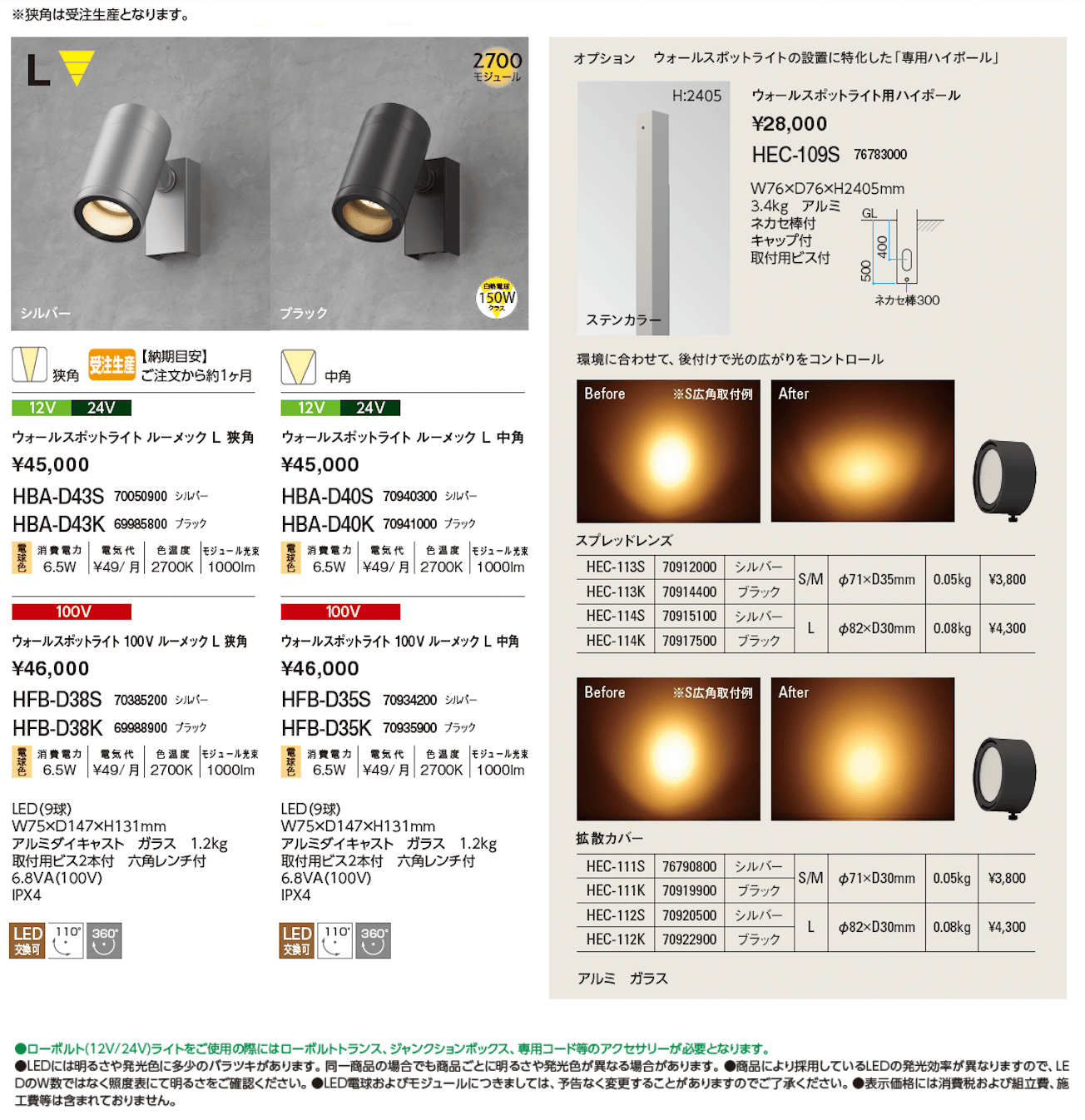 ルーメック(ウォールスポットライト)【2024年版】_価格_2