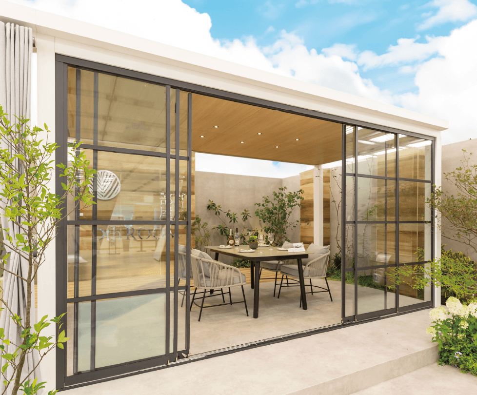 タカショーの「オールグラスポーチ®︎Ⅱ スライドシステム フレームタイプ【2024年版】」のサブ画像1