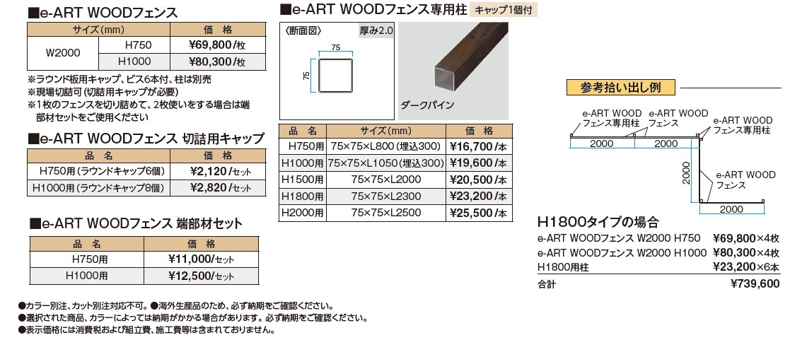 エバーアートウッド®フェンス e-ART WOODフェンス【2024年版】_価格_1