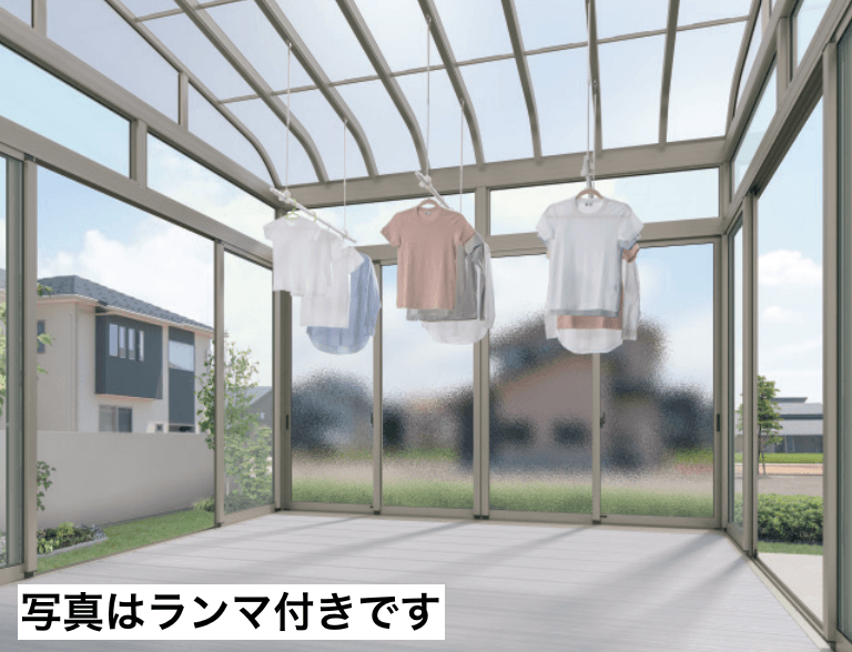 三協アルミの「晴れもようwith特注品(床仕様/ランマなし 出幅ワイド H20サイズ)」