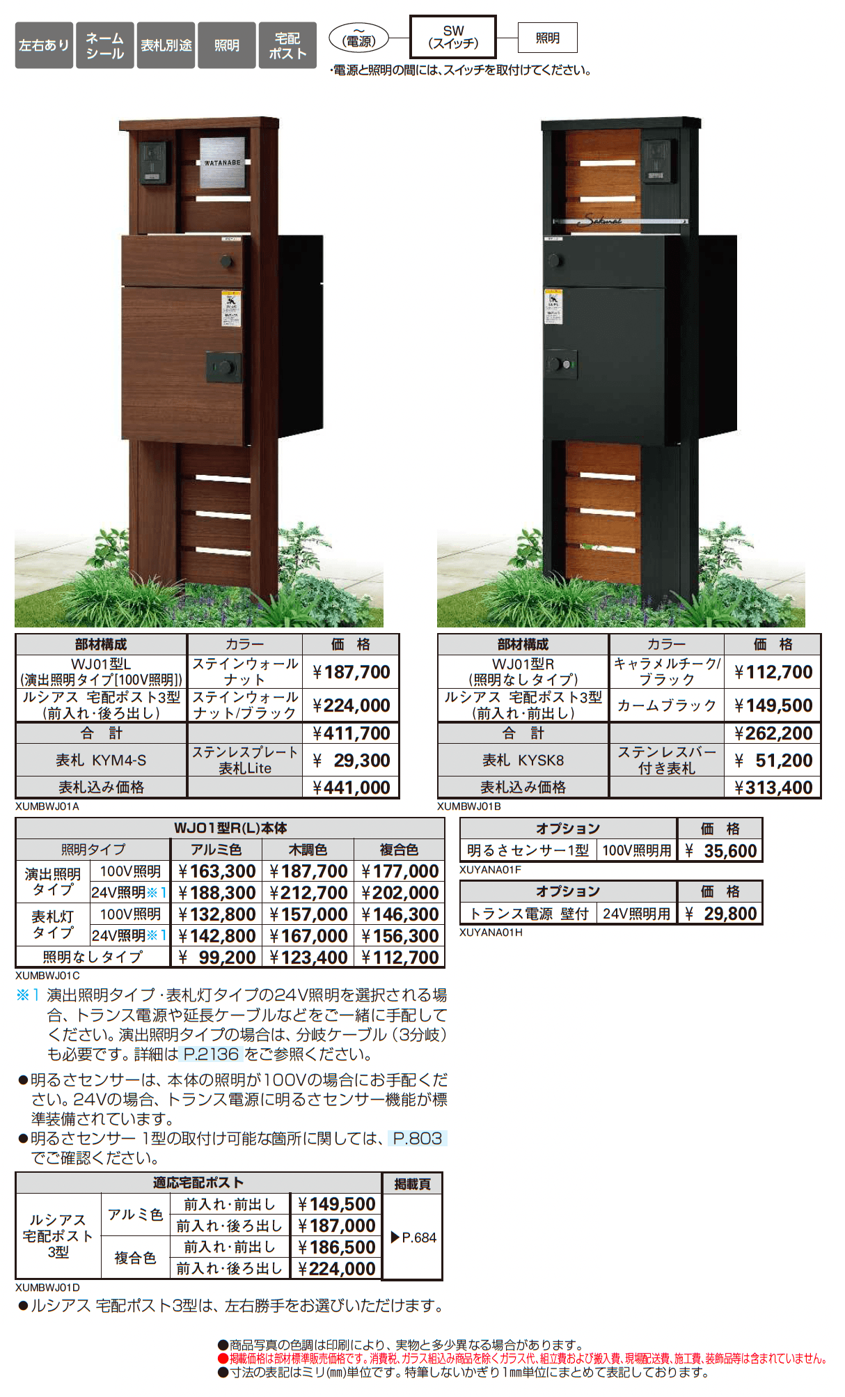 ルシアス ポストユニット WJ01型 横板格子_価格_1