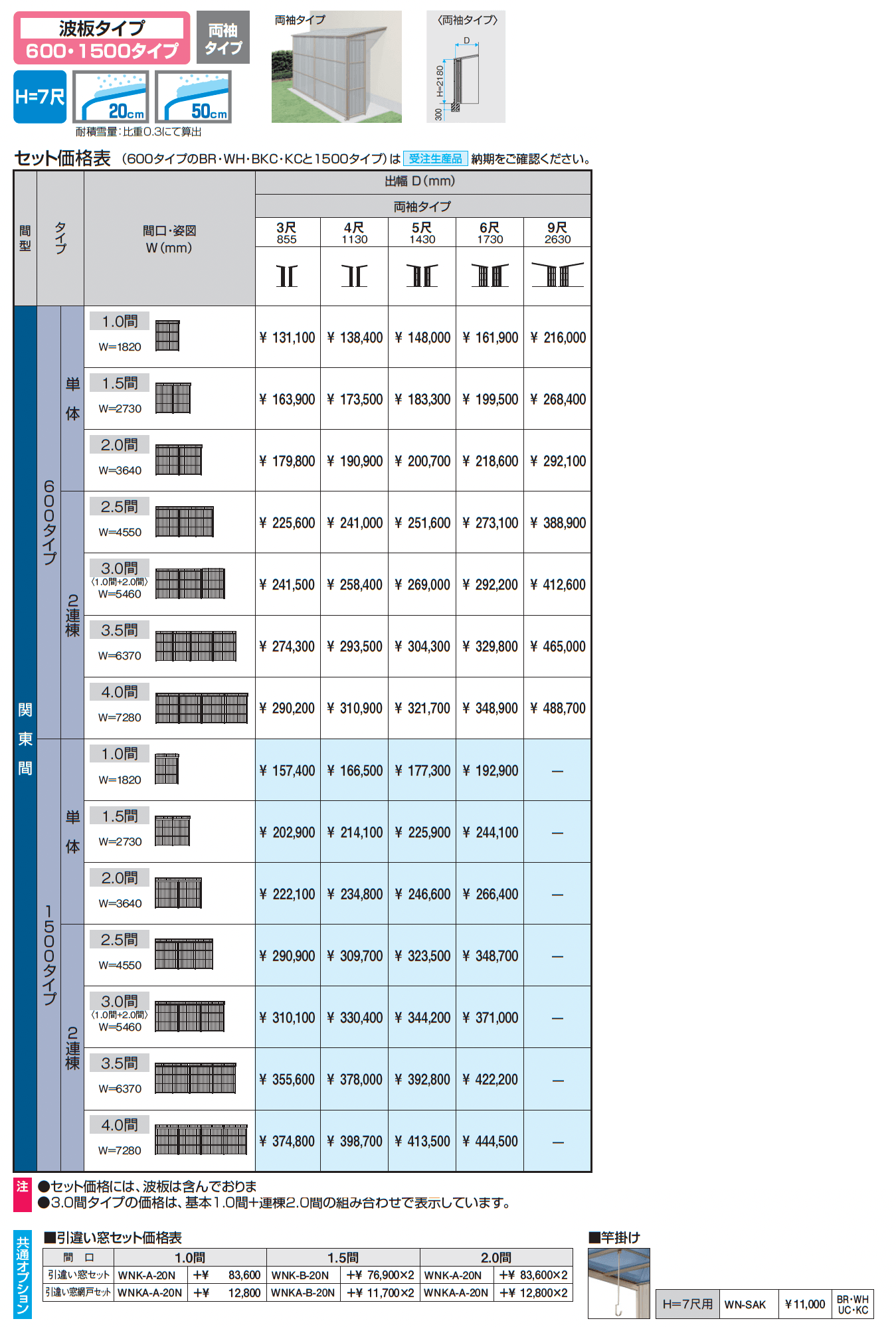 オイトック(波板タイプ/両袖タイプ/H=7尺)_価格_1