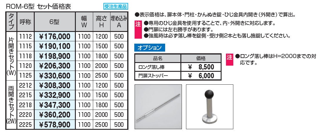 フレラインフォルテ6型 忍び返しタイプ 格子タイプ かんぬき錠_価格_1