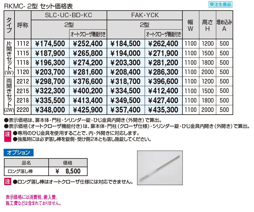 フレラインフォルテ2型 笠木タイプ シリンダー錠_価格_1
