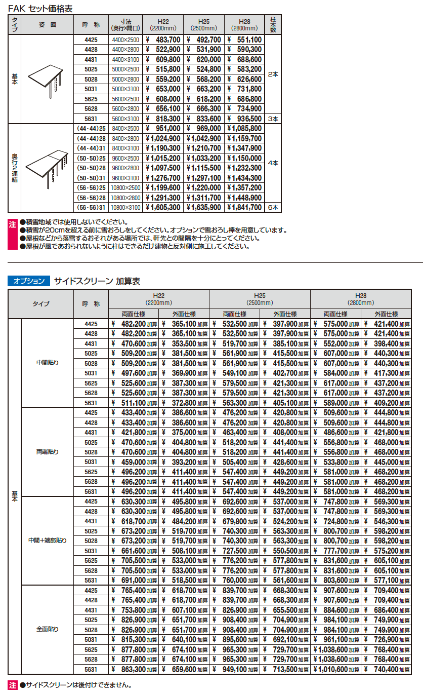 カーポート FⅡ【2023年版】_価格_1