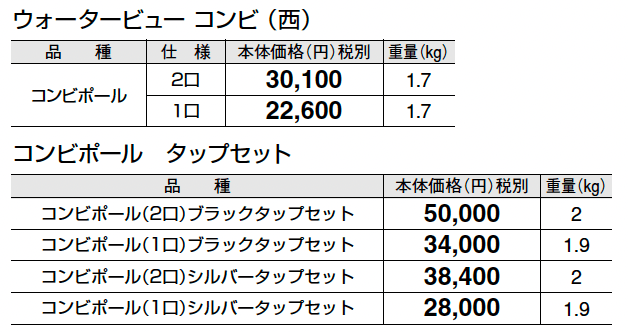ウォータービュー コンビ_価格_2