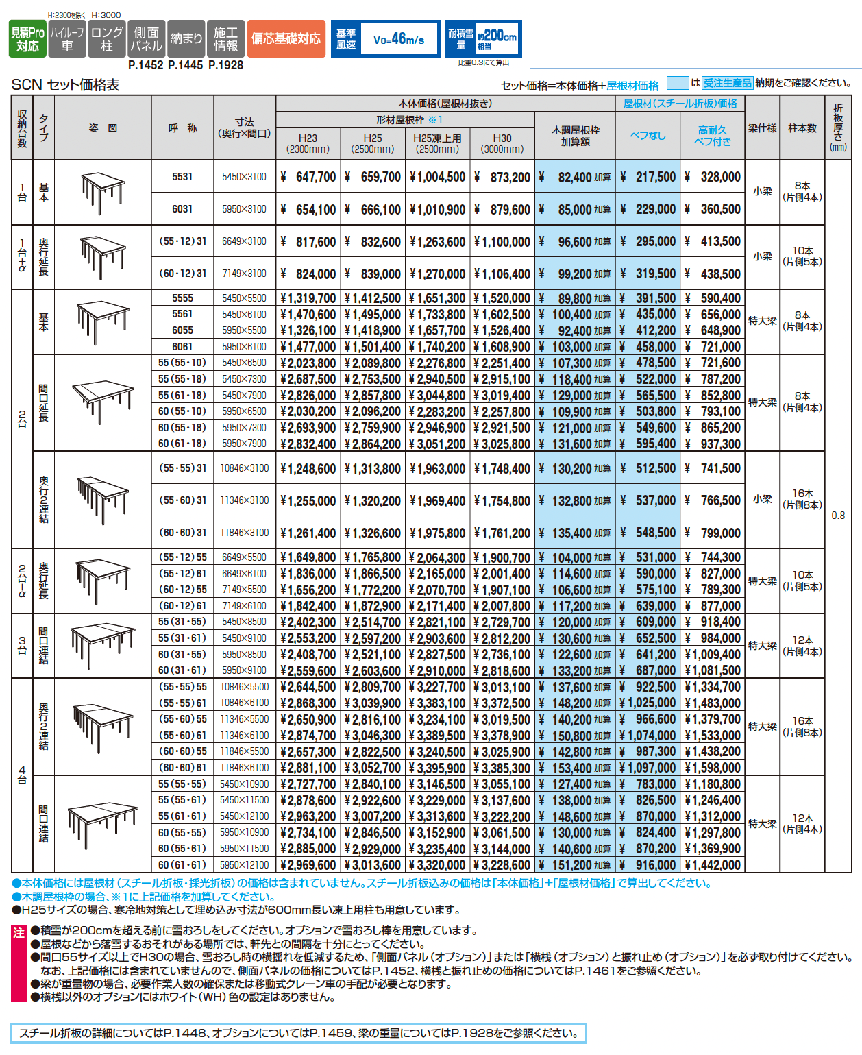 G1-R/ジーワン アール(耐積雪量200cm仕様:基本・奥行延長・間口延長・奥行連結・間口連結)_価格_1
