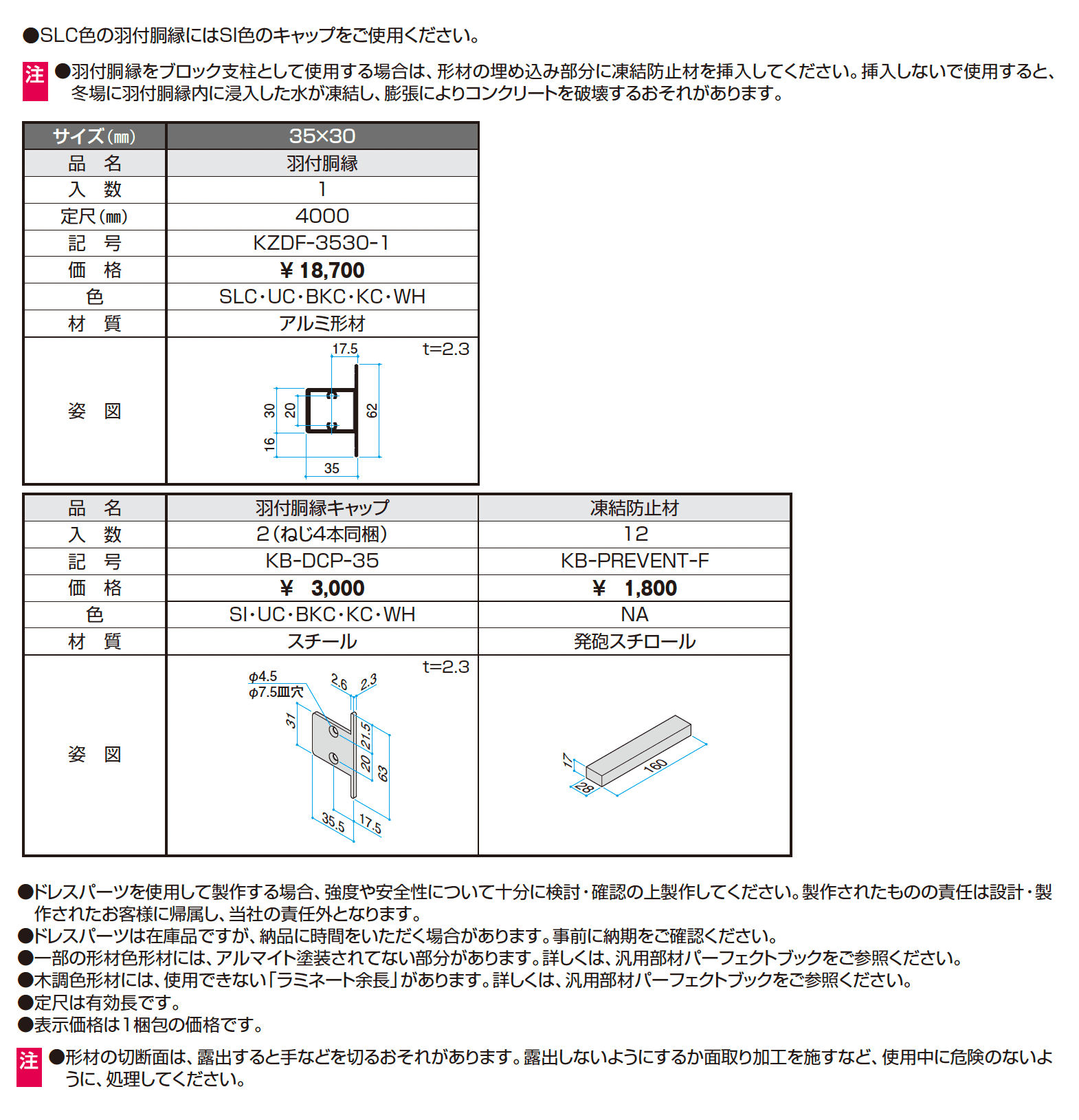 ドレスパーツ 羽付胴縁_価格_1