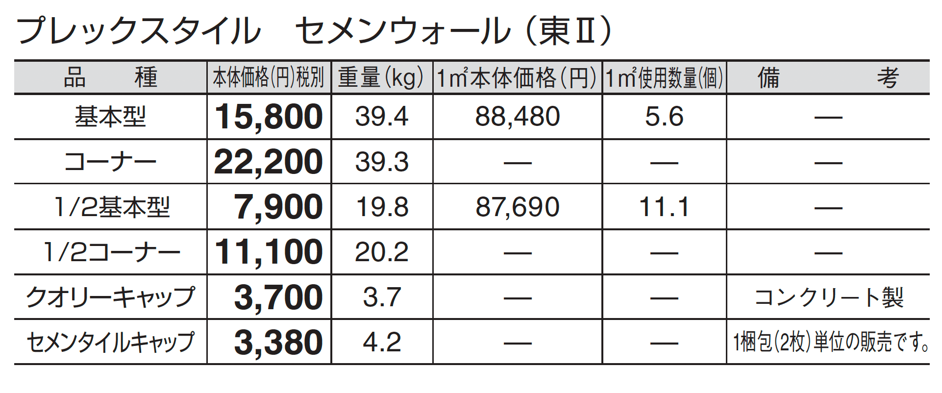 プレックスタイル セメンウォール_価格_2