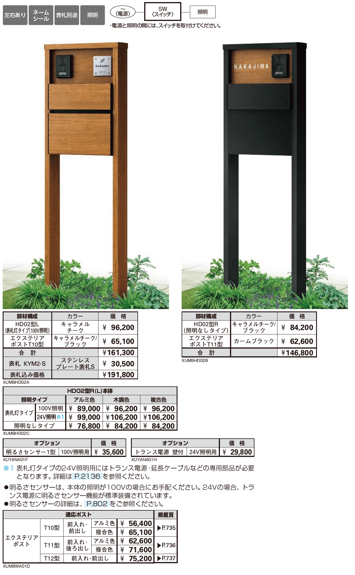 ルシアス ポストユニット HD02型 二本柱デザイン_価格_1