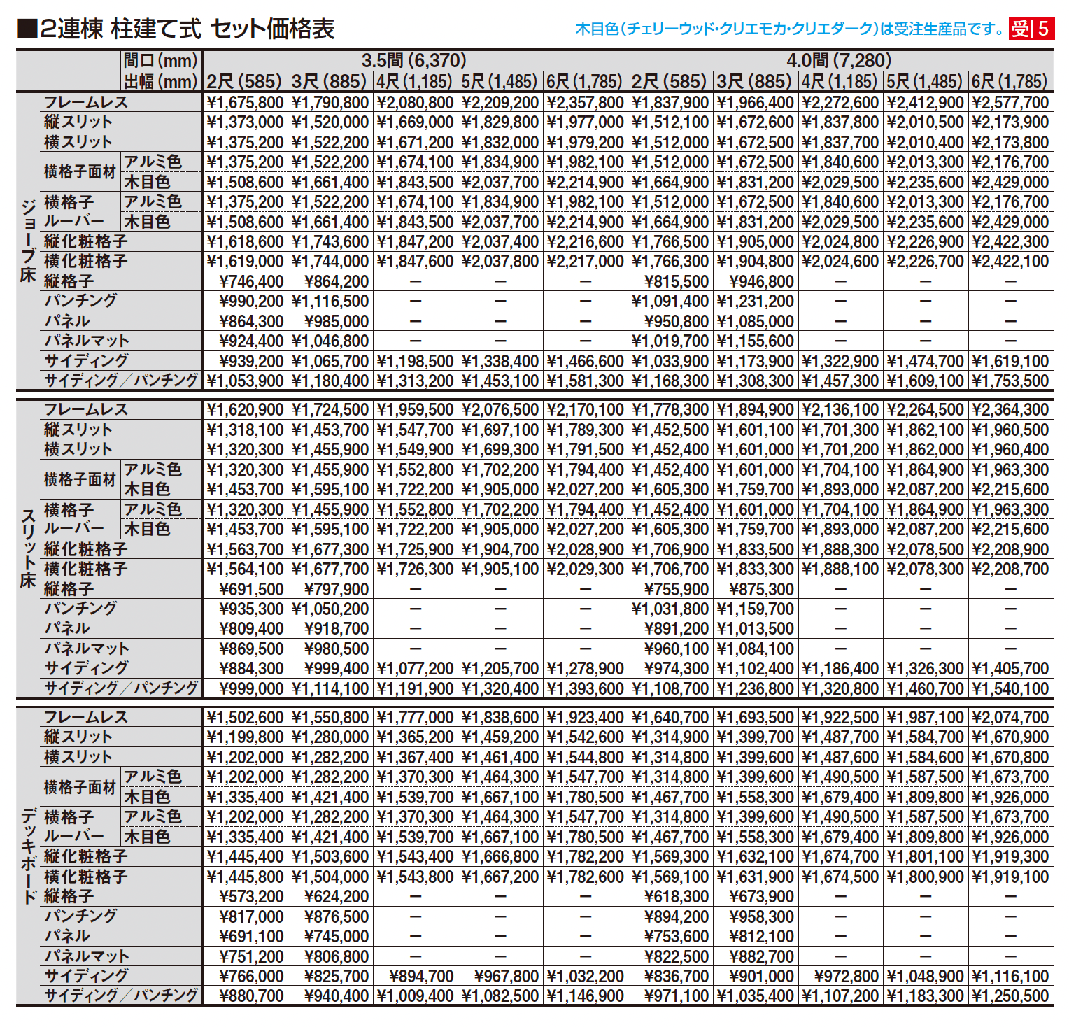 ビューステージ Sスタイル 関東間 柱建て式_価格_4