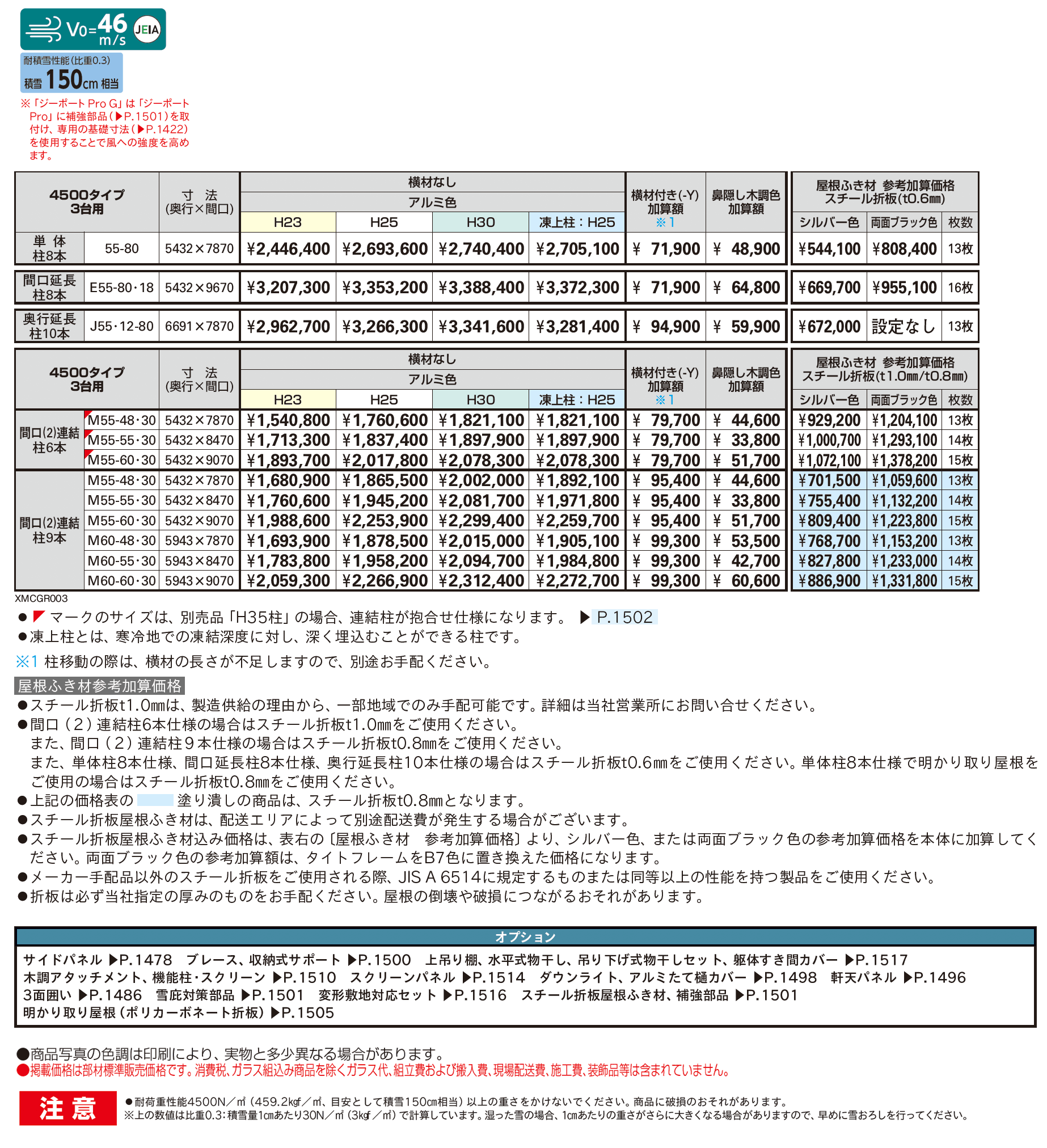 ジーポートPro/Pro G 4500タイプ 3台用(単体/奥行延長/間口延長/間口連結)_価格_1