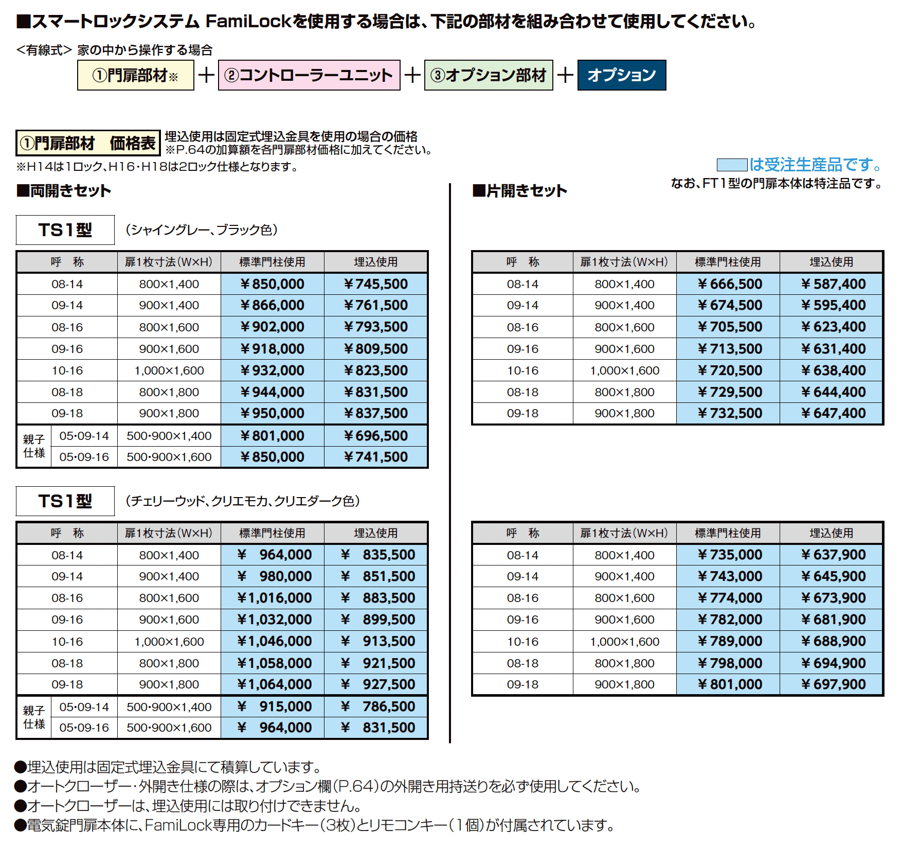 開き門扉AX スマートロックシステム FamiLock TS1型_価格_2
